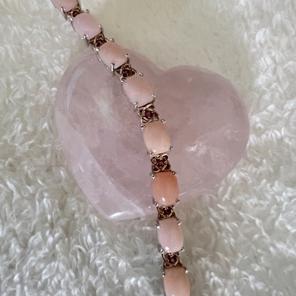 Chuck Clemency STS Pink Opal Gold n Sterling Silver Peruvian Bracelet - Picture 3 of 14